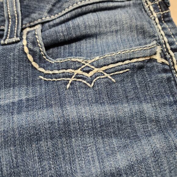 Ariat women's REAL Marine mid rise boot cut jeans entwined 32 L - Picture 3 of 8